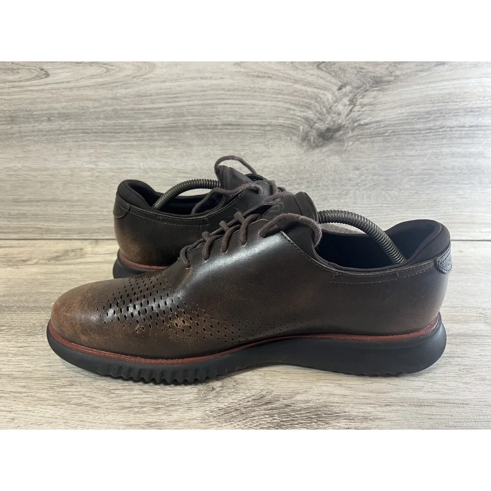 Cole Haan ZEROGRAND Laser Wingtip Men's Oxford Dress Shoes Size 10M C37086 Brown